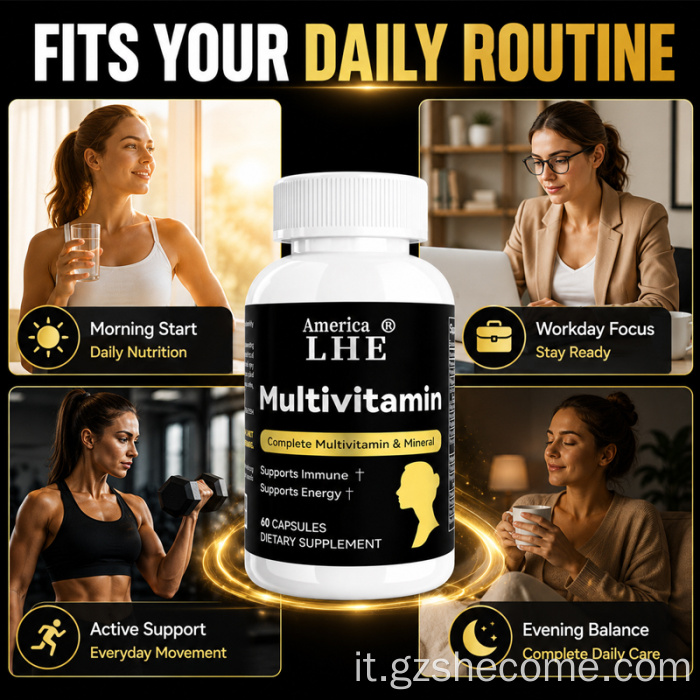 Capsule multivitaminiche Shecome Supporto per la salute immunitaria